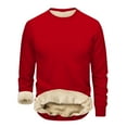thumbnail image 1 of Men's Sherpa Lined Sweatshirts Basic Winter Fleece Thick Warm Shirts Crewneck Pullover Tops, 1 of 4