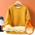 thumbnail image 1 of Men's Sherpa Lined Sweatshirts Fleece Pullover Basic Tops Warm Crewneck Winter Sweatshirt Yellow M, 1 of 7