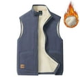 thumbnail image 1 of Men's Sherpa Lined Vest Sweater Jacket with Pockets Sleeveless Warm Winter Fleece Coat No Hood Thick Outerwear (2XL, Gray), 1 of 3