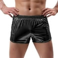 thumbnail image 1 of Men's Shiny Metallic Shorts Sexy Sparkly Elastic Waistband Short Slim Fit Rave Party Hot Shorts Bottoms, 1 of 4