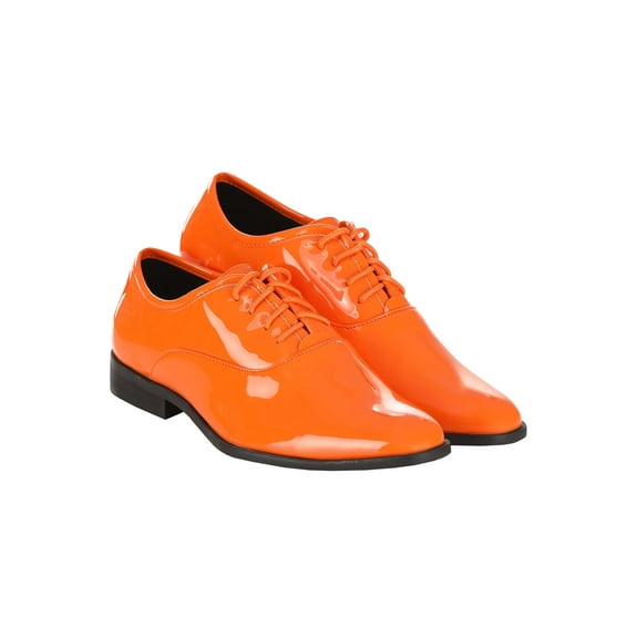 Men's Shiny Orange Tuxedo Shoes
