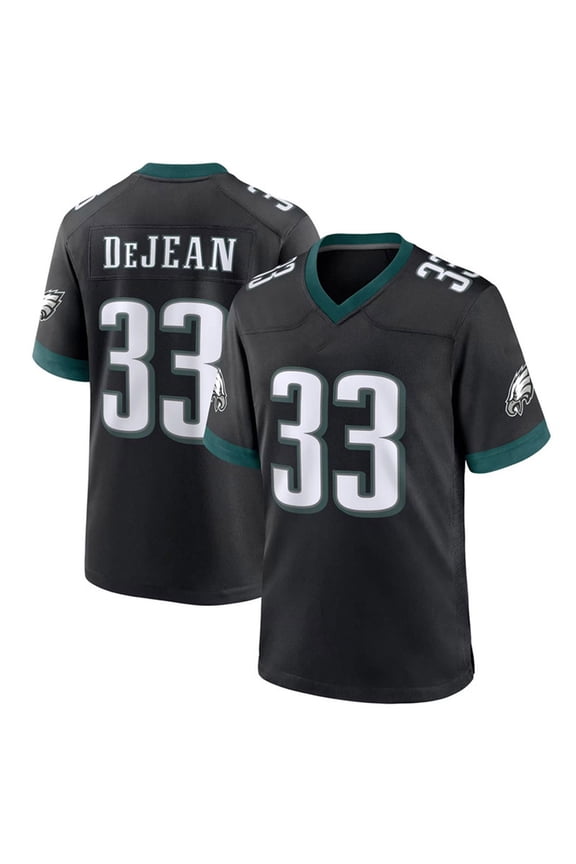 Men's Shirt #33 DEJEAN Jersey T-Shirts Classic Name Number Tee-Black-L