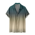 thumbnail image 1 of Men's Shirt for Beach Short Sleeve Shirts Turn Down Collared Resort Shirts Regular Fit Casual Loose Button Down Summer Fashion Clothes for Male Gradient Color Khaki XXL, 1 of 6