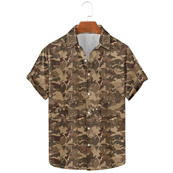 Men's Shirt Button Down Shirt Floral Print Short Sleeved Lapel Summer Beach Casual Shirt