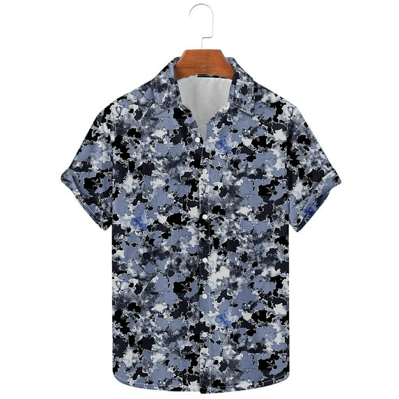 Men's Shirt Button Down Shirt Floral Print Short Sleeved Lapel Summer Beach Casual Shirt