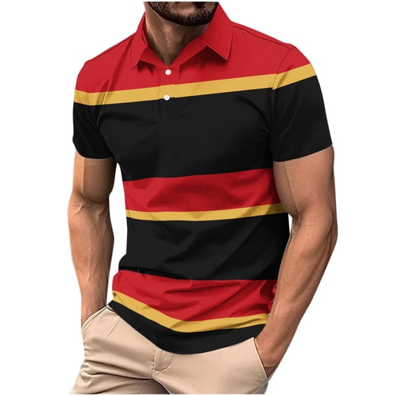 Men's Shirt, Casual Printed Pullover with Button Down Collar and Quarter Sleeve for Daily Wear