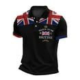 thumbnail image 1 of Men's Shirt - Casual UK Flag Jack Print Raglan Sleeve Button Lapel Top for and Festive Occasions, 1 of 2