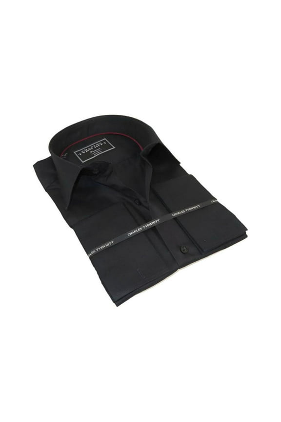 Men's Shirt Charles TYRWHITT Turkey 100% Cotton French Cuffs CHT-9 Black