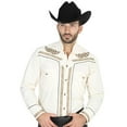 thumbnail image 1 of Men's Shirt Charro Long Sleve tarugo button, Camisa Charra Hombre Boton Hueso El General, 1 of 3