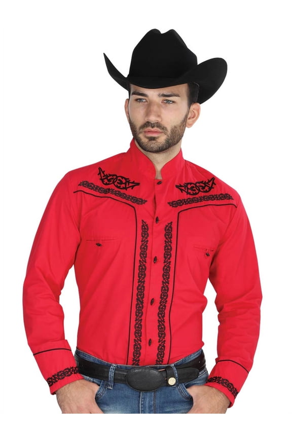 Men's Shirt Charro Long Sleve tarugo button, Camisa Charra Hombre Boton Hueso El General