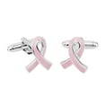 thumbnail image 1 of Men\'s Shirt Cufflinks Cancer Awareness Pink Ribbon Pattern, 1 of 6