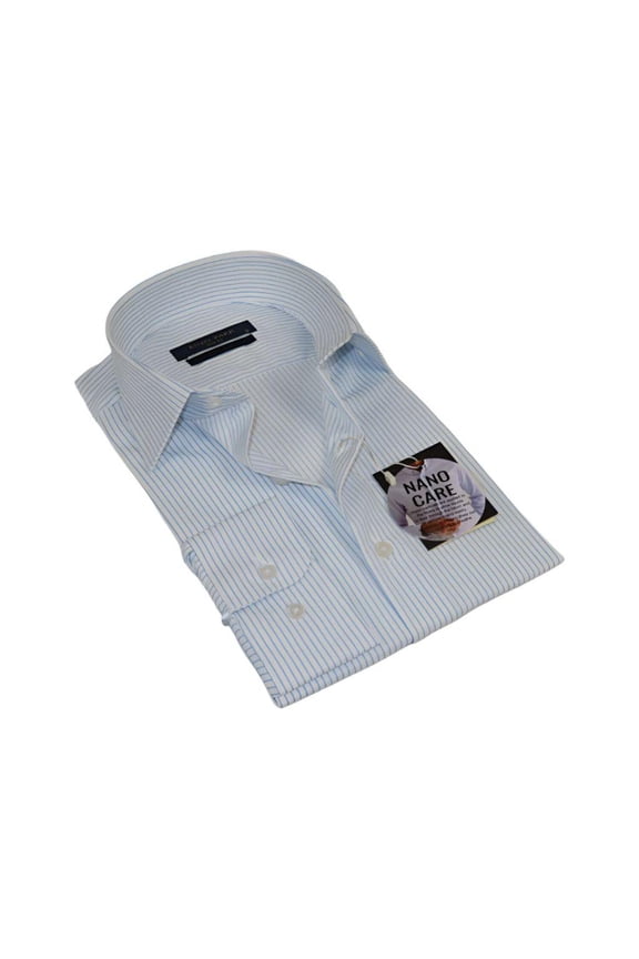 Men's Shirt ENZO PARK Turkey Soft Cotton Wrinkle Resistant Enzo6 Blue Stripe