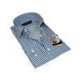 thumbnail image 1 of Men's Shirt ENZO PARK Turkey Soft Cotton Wrinkle Resistant Enzo8 Navy Stripe, 1 of 5