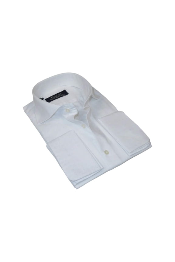 Men's Shirt FAMOZO Turkey 100% Cotton Cut-away Collar French Cuffs FA4 White