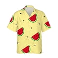 thumbnail image 1 of Men's Shirt Funny Watermelon 3D Print Tops Women Fashion Short Sleeves Shirts Button Lapel Tops Tees Oversized Unisex Clothing, 1 of 6