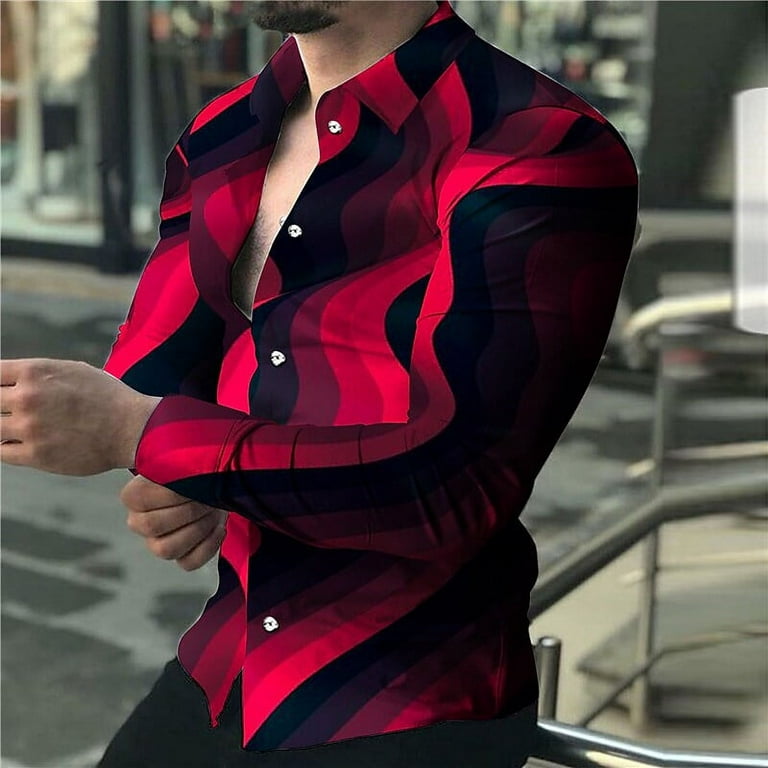 Men's Shirt Graphic Shirt Floral Turndown Purple Outdoor Street Long Sleeve  Button-Down Print Clothing Apparel Fashion Designer Casual Breathable /