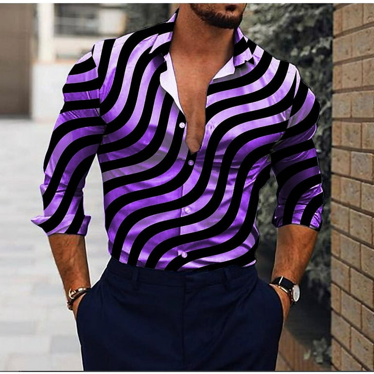 Men's Shirt Graphic Shirt Moon Turndown Blue Red White Black 3D Print  Outdoor Street Long Sleeve Button-Down Print Clothing Apparel Fashion  Designer