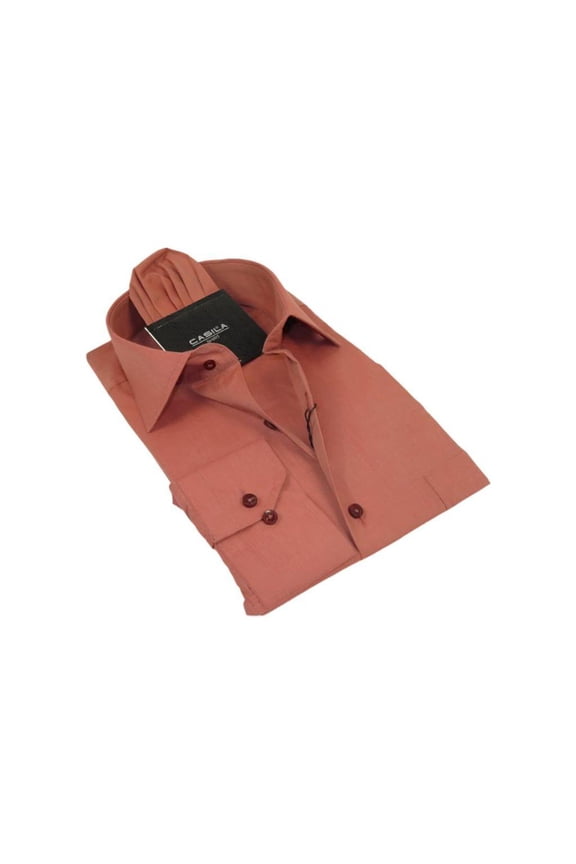 Men's Shirt Hankie CASILA Turkey Cotton Blend Long Sleeves 501770-50 Rust