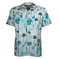thumbnail image 1 of Men's Shirt Hawaiian Print Style Short Sleeve Button Down Summer Beach T-Shirt, Light Grey, M, 1 of 3