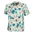thumbnail image 1 of Men's Shirt Hawaiian Print Style Short Sleeve Button Down Summer Beach T-Shirt, White, S, 1 of 3