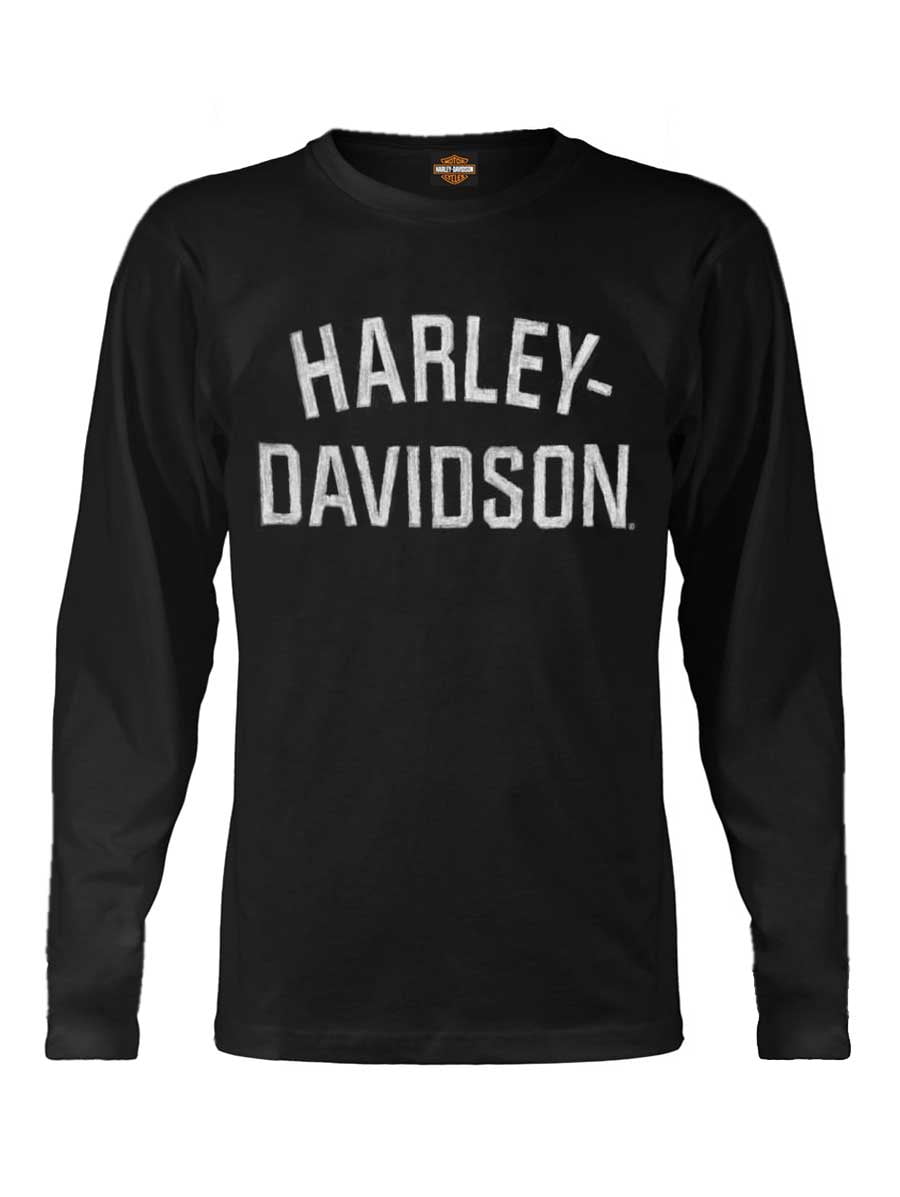 ◆Harley Davidson◆ Iconic Logo Long Sleeve T-Shirt Black HH Men-s-Shirt-Heritage-H-D-