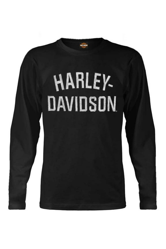 Men's Shirt, Heritage H-D Script Long Sleeve, Black 30296633, Harley Davidson
