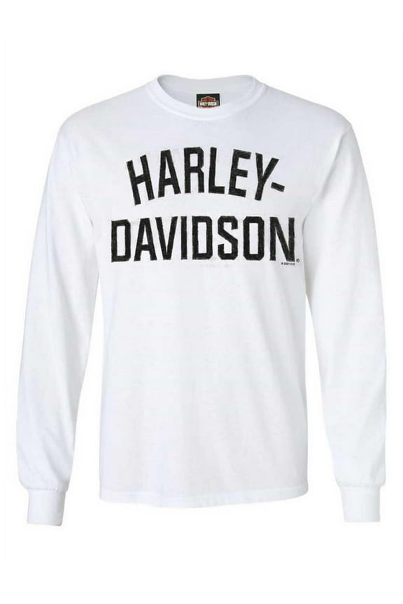 Men's Shirt, Heritage H-D Script Long Sleeve, White 30296634, Harley Davidson