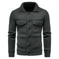 thumbnail image 1 of Men's Shirt Jackets Long Sleeve Casual Stylish Hooded Shacket Jacket Fashion Men Solid Zipper Pockets Drawstring Long Sleeve Hooded Outwear Coat Blouse Top with Pocket, 1 of 9