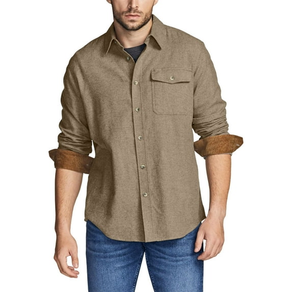 Men's Shirt Long Sleeve Casual Button Down Shirt, Brushed Soft Outdoor Work Shirts