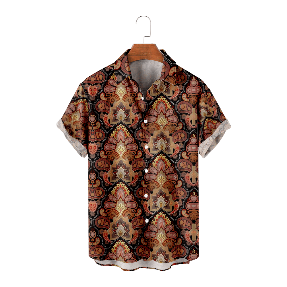 Men's Shirt Paisley Tribal Stylish Attractive Animation Paint Shirt for Friends for Gift to
