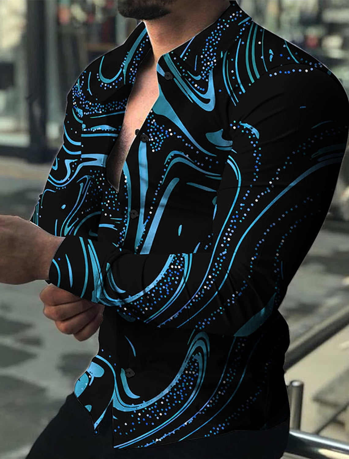 Men's Shirt Pattern Shirt Pattern Cuff 3D Printed Daily Holiday Long