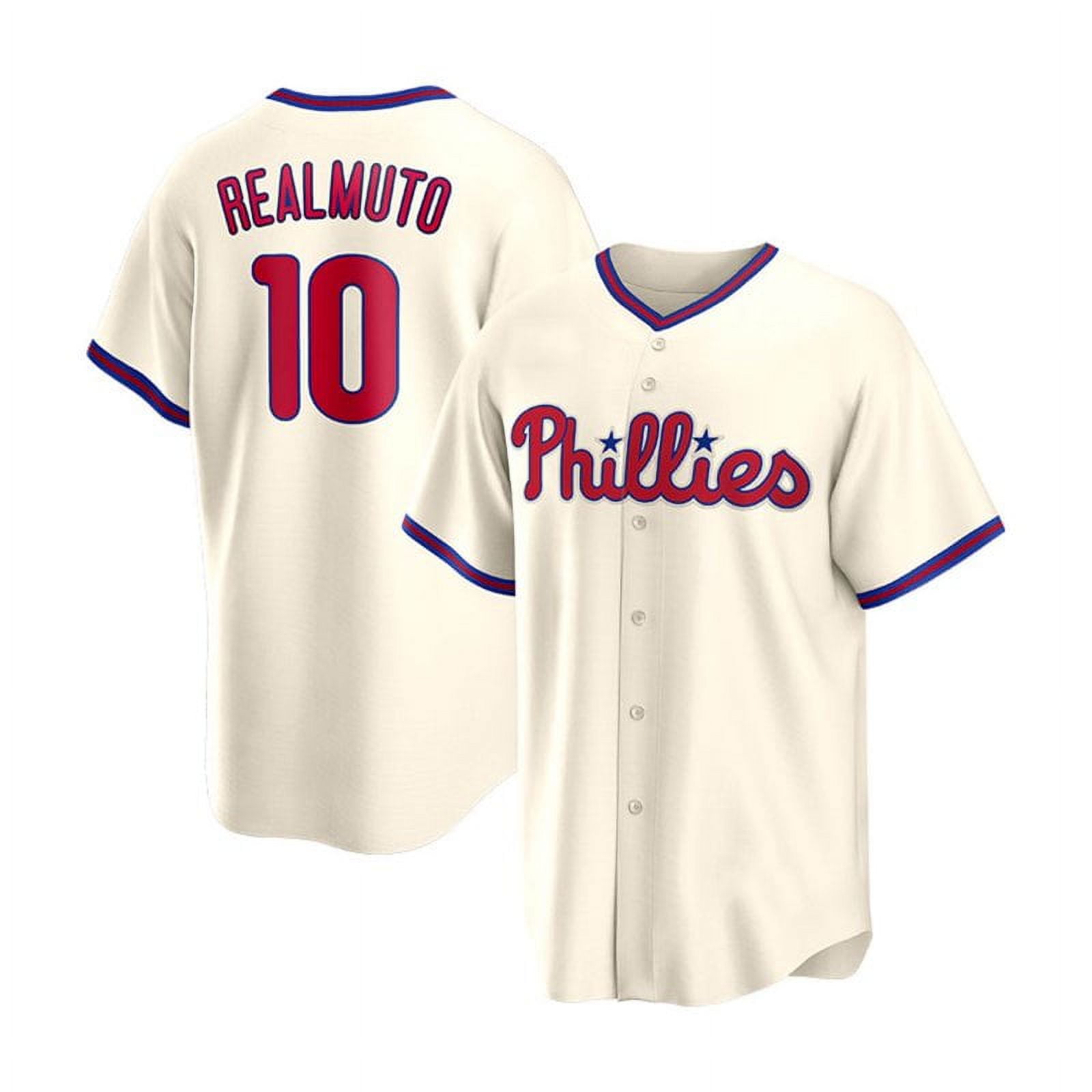 Men s Shirt Philadelphia Phillie s Cream Jersey No.10 J.T. Realmuto Game Day Fans Replica Baseball Uniforms Walmart