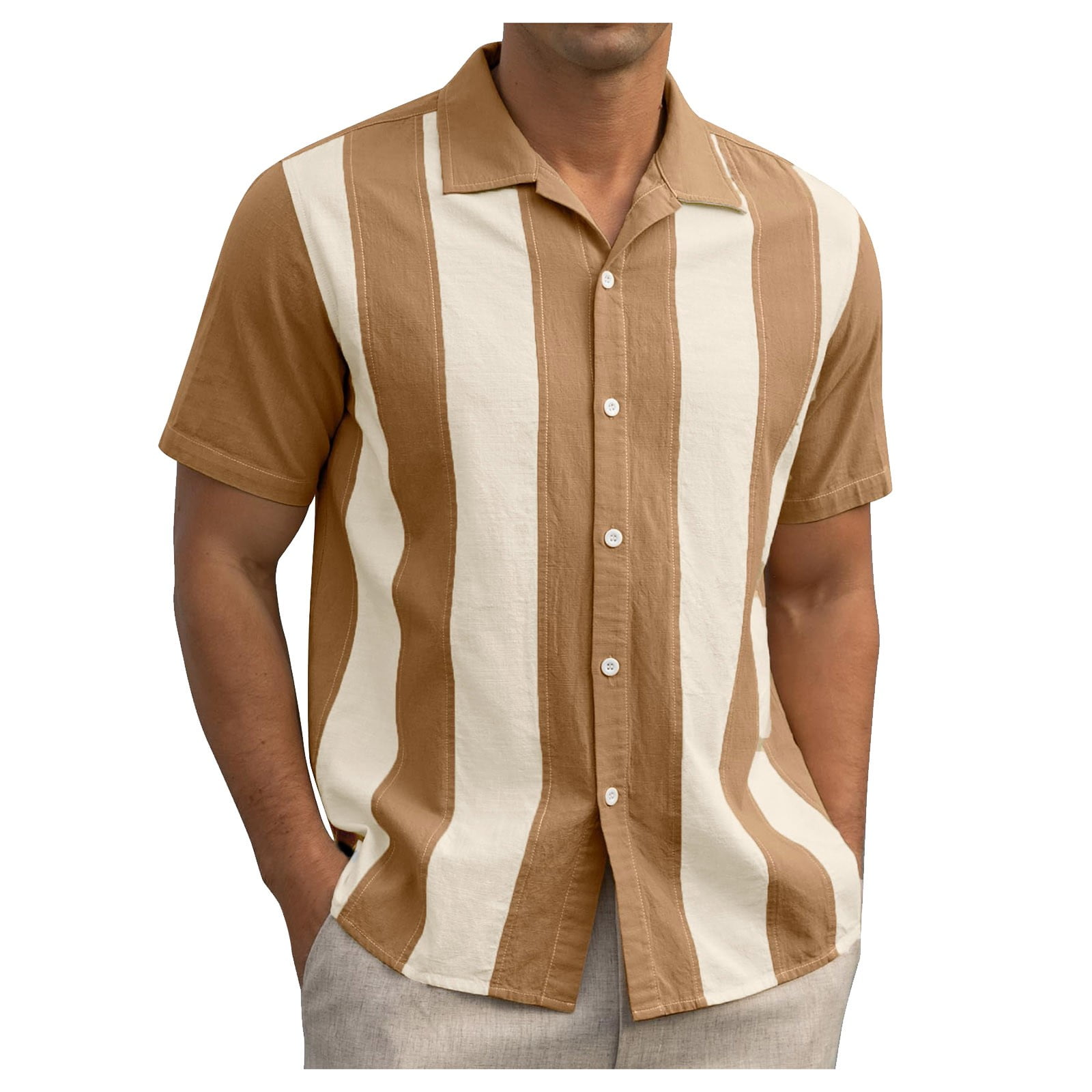 Men's Shirt Spring Summer Cool Semi Short Sleeve Cardigan All Print