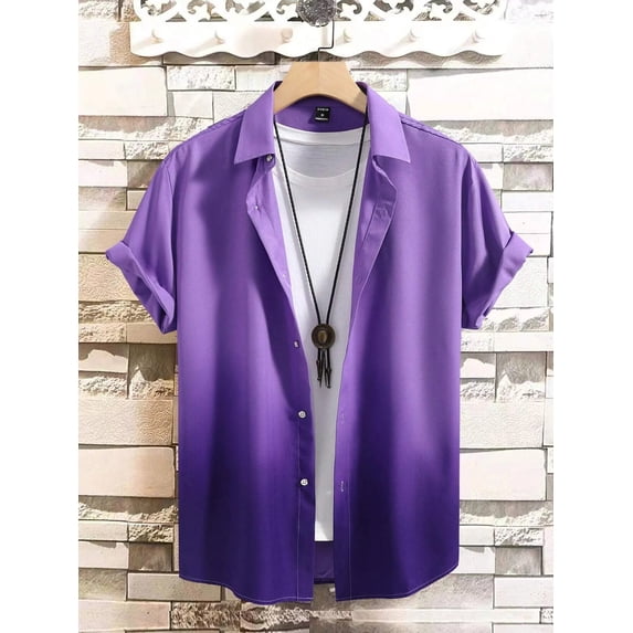 Men's Shirt Summer Clothing Gradient Design Graphic 3D Print Shirts Short Sleeve Tops Streetwear Loose Casual Hawaiian Shirts