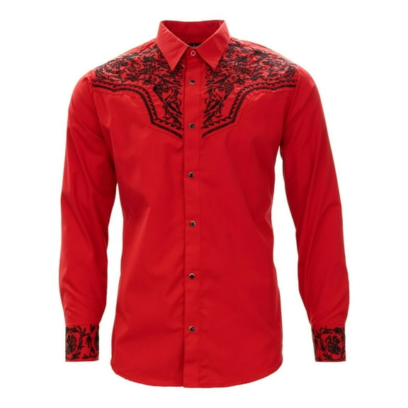 Men's Shirt Western Embroidered Estilo El Senor de los Cielos Cowboys. Camisa Vaquera Bordada