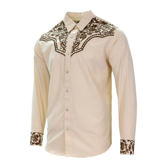 Men's Shirt Western Embroidered Estilo El Senor de los Cielos Cowboys. Camisa Vaquera Bordada