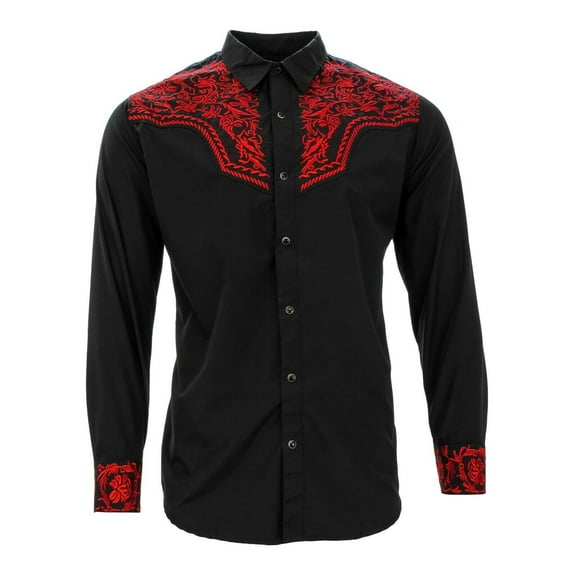 Men's Shirt Western Embroidered Estilo El Senor de los Cielos Cowboys. Camisa Vaquera Bordada