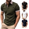 thumbnail image 1 of Men's Shirt for Casual Wear with Lapel Button Short Sleeve Design Men’s Top Smart Leisure Fashion Attire for Everyday Use Green L, 1 of 8