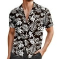 thumbnail image 1 of Men's Shirts Beach Comfortable Loose Business Casual Collar Button Open Short Sleeve Shirt Top L, 1 of 4