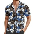 thumbnail image 1 of Men's Shirts Beach Trendy Comfortable Loose Casual Collar Button Open Short Sleeve Shirt Top L, 1 of 4