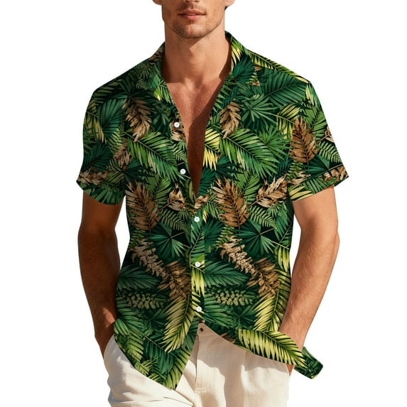 Men's Shirts Big and Tall,Mens Hawaiian Shirt Short Sleeve Button Down Shirts Casual Tropical Floral Beach Vacation Shirts