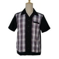 thumbnail image 1 of Men's Shirts Black Contrast Plaid Casual Shirts, 1 of 5
