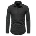 Men's Shirts Button Down Fashion Casual Slim Solid Color Vintage Long
