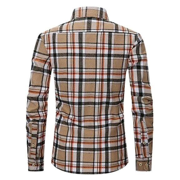 Men's Shirts Casual Lightweight Breathable Long Sleeve Lapel Dress Shirt Button Down Regular Fit Men Shirts Khaki L