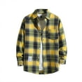 thumbnail image 1 of Men's Shirts Casual Printed Fall And Winter Long Sleeved Single Lapel Plaid T-Shirts for Men, 1 of 2