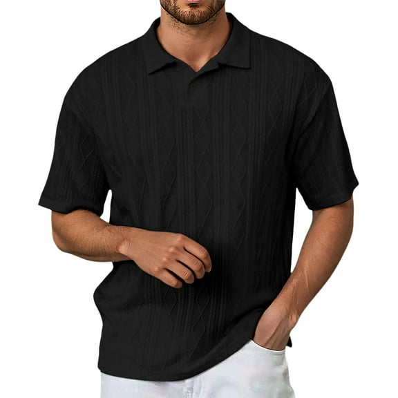 Men's Shirts Casual Slim Fit Top Comfortable Stretch Knit Suitable for Everyday Wear in Spring Summer for Relaxation and Outings Mens T-Shirts Collar No Pocket Xlt