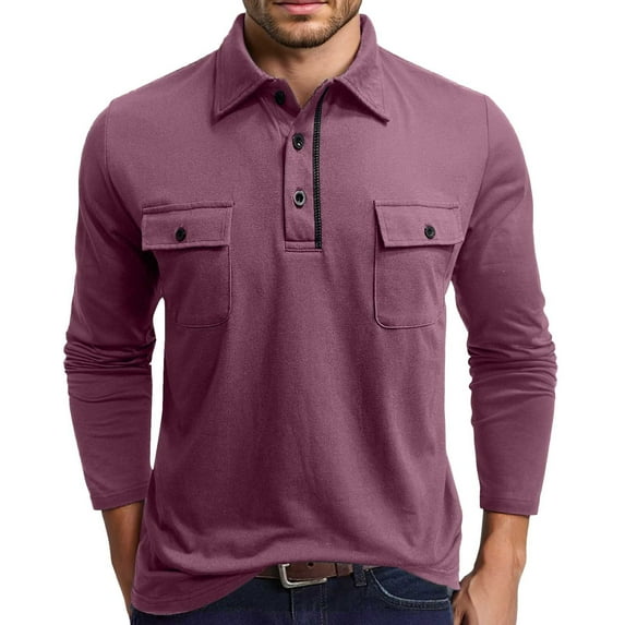 Men's Shirts Casual Slim Fit Tops with Chest Pocket for Everyday Wear and Comfortable Outdoor Activities Mens T-Shirts Big and Tall Packs with Pockets 6 Pack