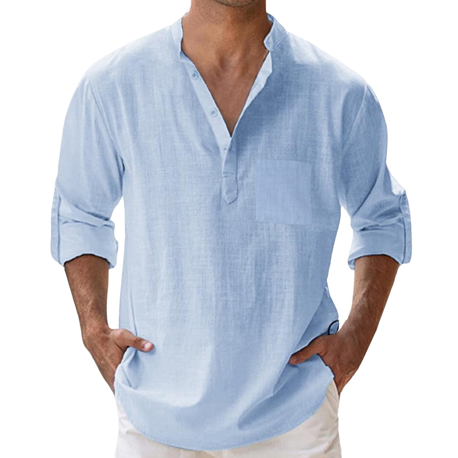 Blue Casual Long Sleeve Shirt 43554