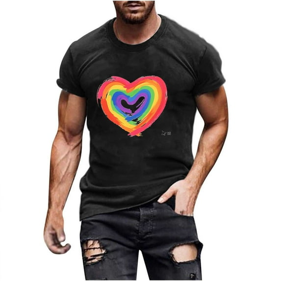 Men's Shirts Graphic Tees Under $5 Fashionable and Comfortable Printed Short Sleeved T-shirt