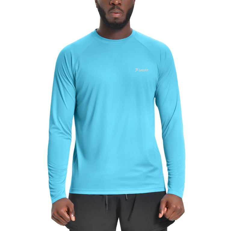 Men's Shirts, Letsfit ES12 UPF 50+ UV Sun Protection Long Sleeve T-Shirts  for Hiking Running Fishing and Outdoor Sports 